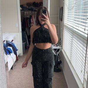 Black Sequin 2 piece set